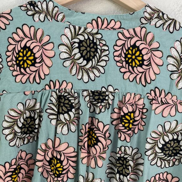 Loft Outlet Womens XL Floral V Neck Blouse Blue Multicolor Shirt Top - Picture 10 of 10